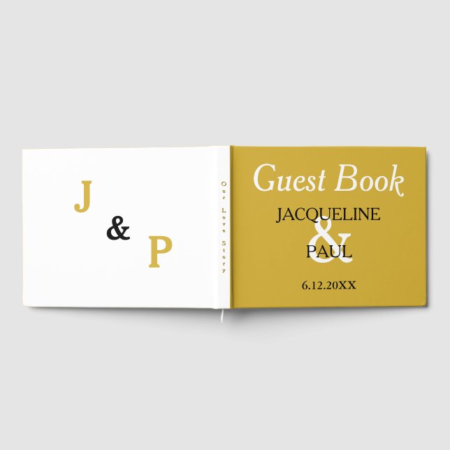 Livre D'or Monogramme Mariage blanc or (Complet)