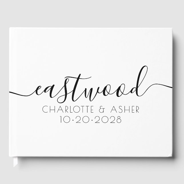 Livre D'or Monogramme Mariage de nom de couple (Recto)
