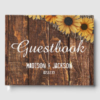 Monogramme Mariage de tournesol en bois rustique e
