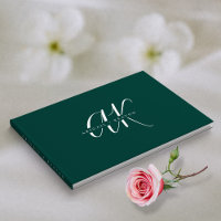 Monogramme mariage minimaliste vert émeraude