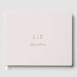 Livre D'or Monogramme Pink Gold Minimaliste Mariage élégant