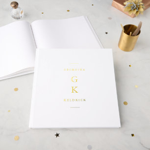 Livre D'or Monogramme simple et élégant Mariage personnalisé