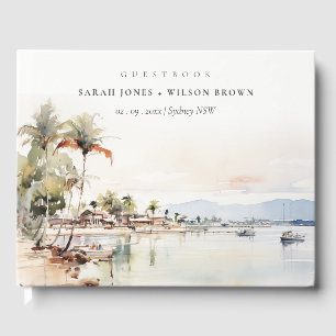 Livre D'or Montego Bay Jamaïque Mariage de paysage aquarelle
