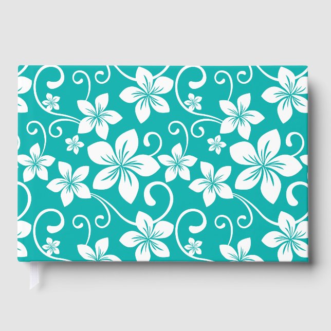 LIVRE D'OR MOTIF BLUE HAWAII EN TURQUOISE (Recto)