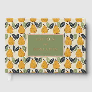 Livre D'or Motif Botanique de Poire Jaune Joyeuse