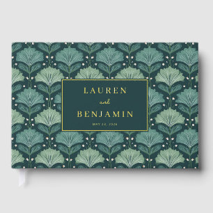 Livre D'or Motif botanique élégant de feuille verte