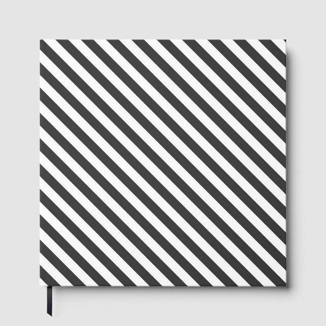 Livre D'or Motif de bandes diagonales noires et blanches (Recto)