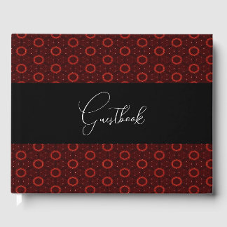 Livre D'or Motif de cercles Deep Red Retro