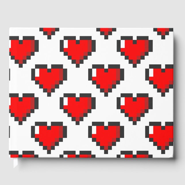 Livre D'or Motif de coeur en pixels (Recto)