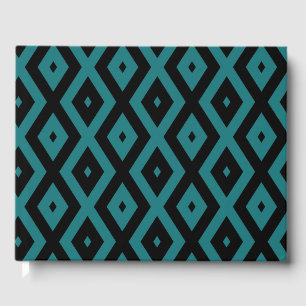 Livre D'or motif de diamants turquoise et noir