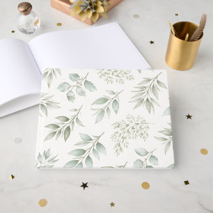 Livre D'or Motif de feuilles botaniques vertes douces