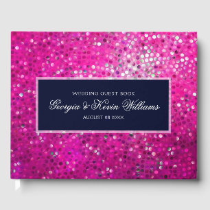 Livre D'or Motif de Parties scintillant rose chaud