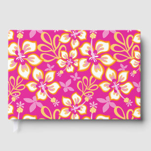 LIVRE D'OR MOTIF DE SURF DE JUNGLE EN ROSE