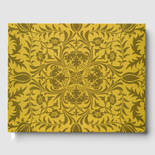 Livre D'or Motif doré jaune vigne sans couture de William Mor
