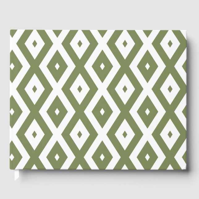 Livre D'or Motif en diamant vert et blanc (Recto)