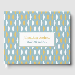 Livre D'or Motif moderne Blue White & Gold Bar Mitzvah