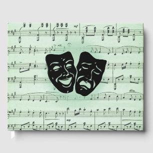 Livre D'or Musique verte et masques grecs de théâtre