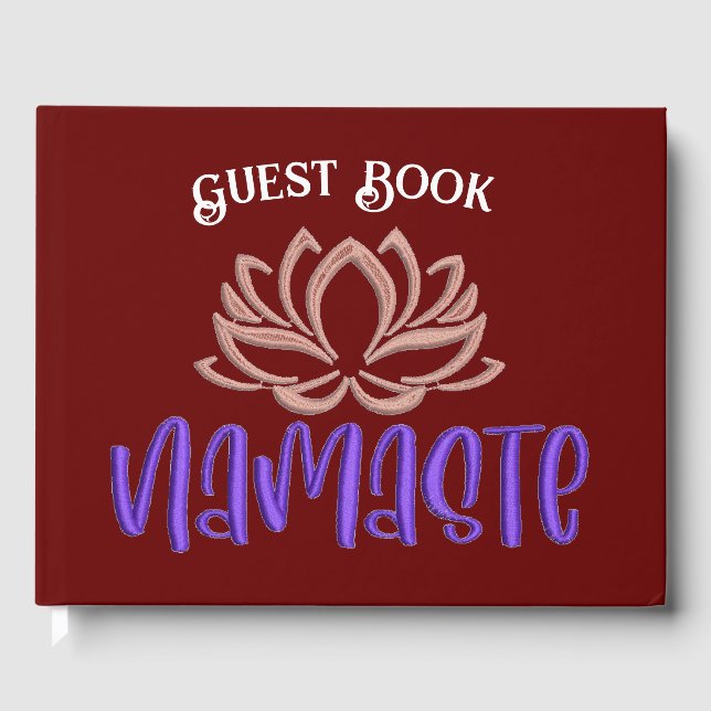 Livre D'or Namaste Lotus Fleur Zen Yoga Bourgogne Personnalis (Recto)