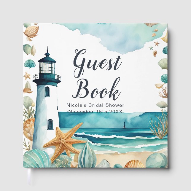 Livre D'or Nautical Lighthouse Bridal Shower (Recto)