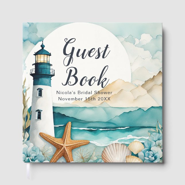 Livre D'or Nautical Lighthouse Bridal Shower (Recto)