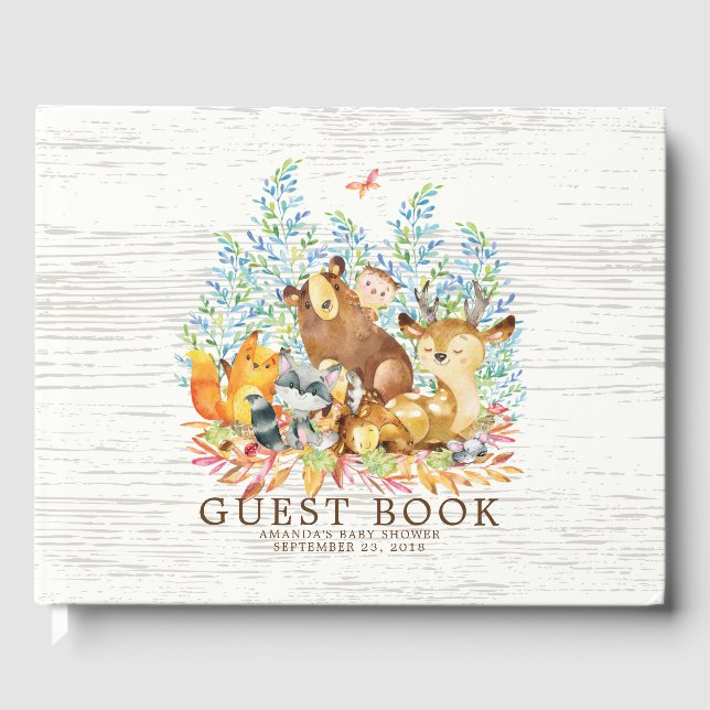 Livre d'or Neutral Woodland Baby shower (Recto)