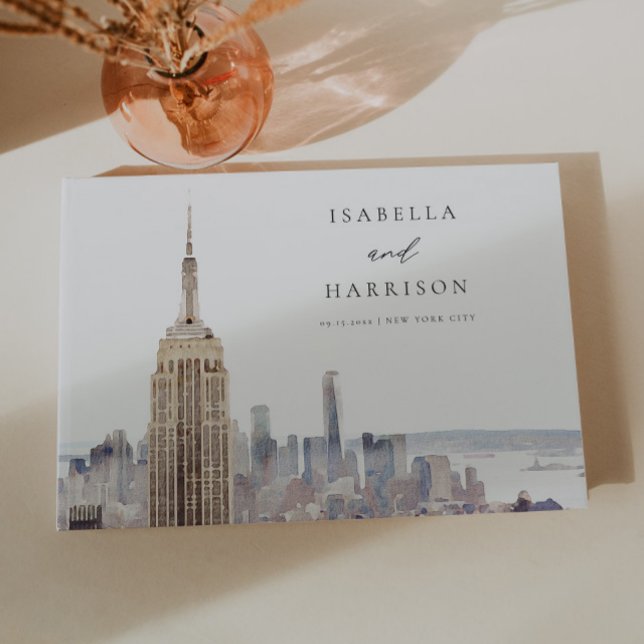 Livre D'or NEW YORK CITY Aquarelle Skyline Mariage Bienvenue  (Créateur téléchargé)