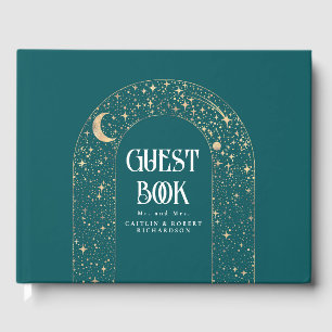 Livre D'or Night Sky Stars Celestial Turquoise Mariage