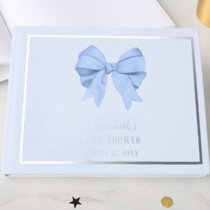 Livre D'or Nœud Bleu Élégant C'est un Garçon Baby Shower Arge