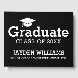 Livre D'or Noir Blanc Lycée College Graduation Custom
