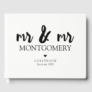 Livre D'or Noir et blanc M & M. Calligraphy