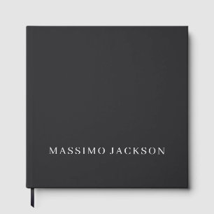 Livre D'or Noir Mat Professionnel Moderne Élégant Simple