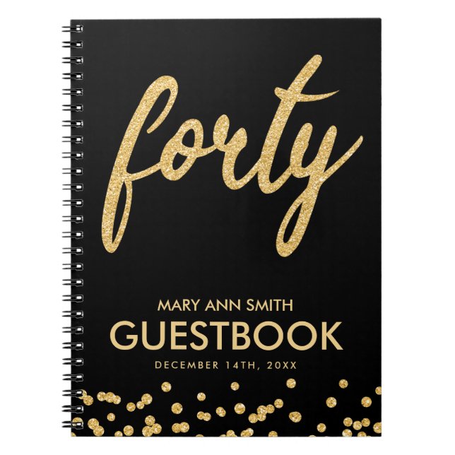 Livre d'or Noir "Quarante" 40 Anniversaire Parties (Devant)