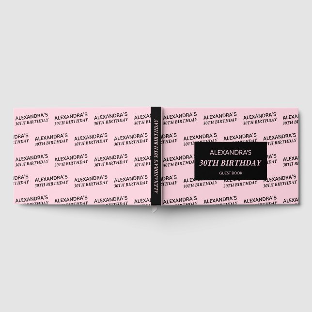 Livre D'or Nom Black Blush rose Anniversaire (Complet)