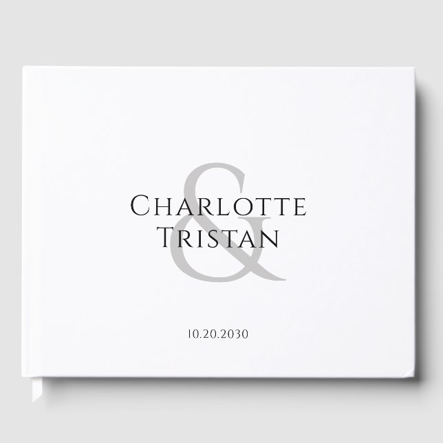 Livre D'or Nom de couple personnalisé Monogramme Mariage (Recto)