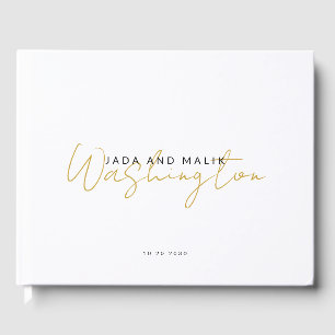 Livre D'or Nom du couple Mariage Monogram Gold Nom du script