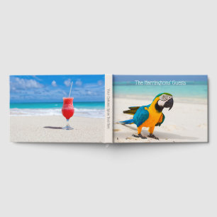 Livre D'or Nom et texte personnalisés Beach Parrot