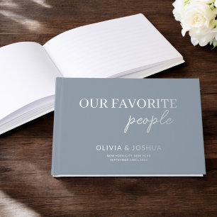 Livre D'or Nos Favoris Mariage Dusty Blue Silver