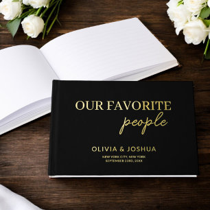 Livre D'or Nos personnes préférées Black Gold Minimalist Mari