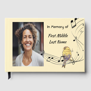 Livre d'Or Notes de Musique Oiseau Mémorial