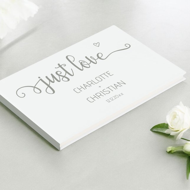 Livre D'or Nothing (Nothing Fancy Just Love Guest Book from Ricaso. in sage green and white )