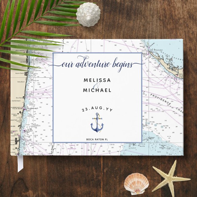 Livre D'or ⚓️ Notre aventure commence Floride Mariage nautiqu (⚓️ Our Adventure Begins Florida Nautical Wedding Guest Book
)