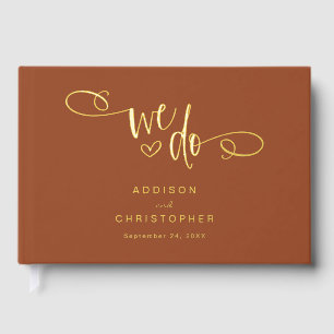 Livre D'or Nous faisons Terracotta Mariage Gold Foil Guides