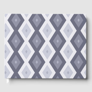 Livre D'or Nuances de bleu gris motif diamant