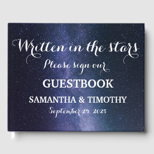 Livre D'or Nuit Sky Galaxy Stars Espace Mariage moderne