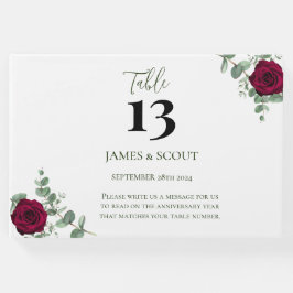 Livre D'or Numéro de table Mariage Rose rouge