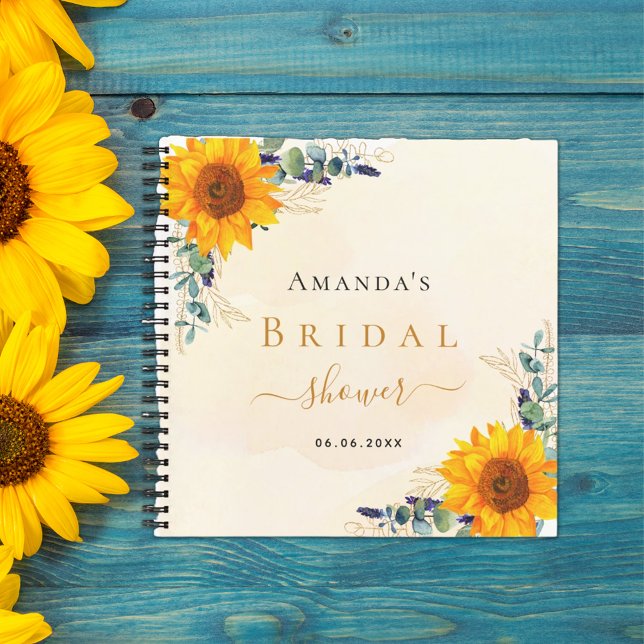 Livre d'or nuptiale fleurs de soleil eucalyptus (Créateur téléchargé)