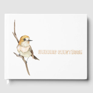 Livre D'or Oiseau Unique Sur Un Mariage De Branche