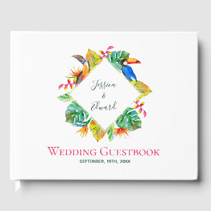 Livre D'or Oiseaux exotiques tropicaux Mariage hawaïen
