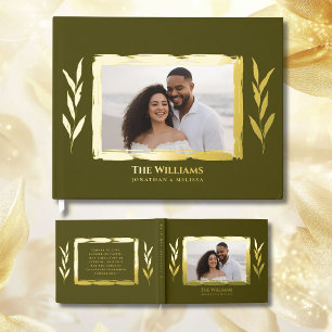 Livre D'or Olive Green Foil Mariages Guides Photo Beach