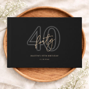 Livre D'or Or Noir Moderne 40e Anniversaire